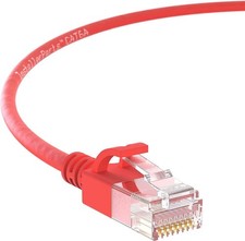 Ethernet Cable CAT6A Slim UTP 10 Feet (10 Pack), Red picture