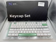 XVX White Green PBT Keycap Set for 60% 75% 80% 85% 100% Layout Mint Accents picture