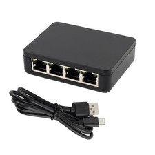 1 PC 1/4 1000Mbps Black ABS RJ45 LAN Network Splitter Adapter Accessories picture