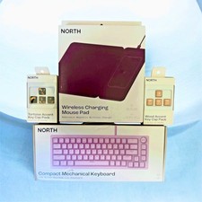 NORTH Compact Set. Keyboard, Wireless Mouse Pad, Key Caps. New In Box/. picture