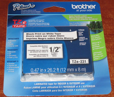 NEW - Brother  P-Touch TZe231   - Black on  White tape - sealed picture