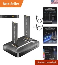 Tool-Free Dual-Bay NVMe M.2 SSD Reader Dock 10Gbps 16TB Expansion picture
