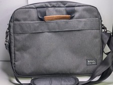 PKG Canada Laptop Messenger Bag Gray Tan Briefcase Shoulder Strap Travel Work picture