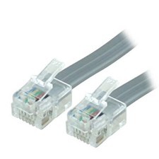 50FT 15.2M RJ12 M/M 6p6c Straight for Data Phone Line Cord Gray Fiber Optic picture