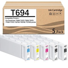 5 Pack T694 700ML Ink Cartridge T6941 T6942 T6943 T6944 T6945 (T694100-T694500) picture