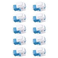 - 10 pcs Fiber Optic Keystone Jack Coupler LC Duplex Singlemode Coupler (Whit... picture