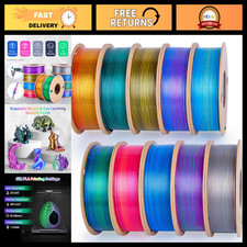 Shiny Metallic Multi-Color Silk PLA Filament 1.75mm 10-Pack for 3D Printing Craf picture