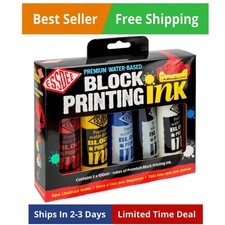 Quality Block Printing Ink Pack of 5 Primary Colours,19 x 18 x 4 cm picture