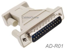 DB9 Male 9-Pin to DB25 Male 25-Pin Serial Adapter - CablesOnline AD-R01 picture
