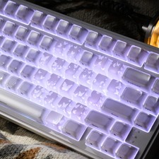 XVX White Butterfly Keycaps OEM Profile IMD-Tech RGB Friendly 21 Keys Set picture