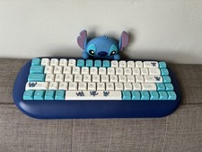 Disney Lilo & Stitch Molded Buddy Wireless Keyboard Blue 69 Keys USB New picture