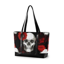 Skull And Red Roses Laptop Tote Bag,Fits 15.6 Inch 1 size, Multi picture