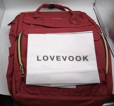LOVEVOOK laptop backpack Bookbag Wine Color w/Gold toned Zippers NEW picture