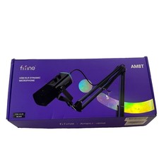 FIFINE AM8T USB/XLR Cardioid Dynamic Mic Tap-to-Mute RGB Black w/ Boom Arm picture