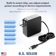 65 Watts USB Type-C Power Supply Cord Laptop Charger AC Adapter For Nimo JBL 3 picture