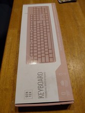 Gen Tek Ergonomic Wired Pink Keyboard Full Size USB Plug & Go With Number Pad picture