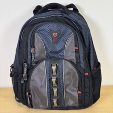 Wenger Swiss Gear Backpack Black Grey Padded Back Shock Absorbing Straps picture