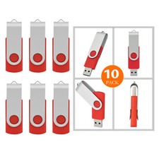 10 Pack USB 2.0 Flash Drives Swivel Thumb Pen Drive Memory Stick 1/2/4/8/16GB picture