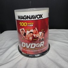 Magnavox 100 pack DVD+R 16X 4.7GB Blank DVDs New Factory Sealed picture