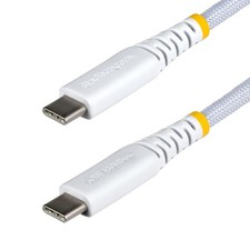 StarTech.com - USB2CC1FTNCBRWH - 1ft USB-C Charging Braided Cable - White picture