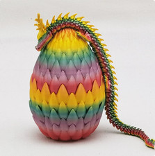 Dragon Egg 3D Printed Toy Rainbow Color 01 Lotus Set 13cm Egg + 35cm Dragon picture