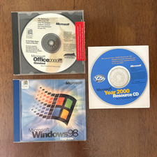 Microsoft Retro PC Software Bundle - Windows 98 with Key Office 2000 Y2K CD picture