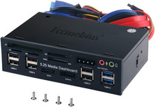 TCC-QL5E 5.25 Inch PC Multifunction Dashboard Media Front Panel, with SATA E-Sat picture