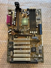 ASUS Motherboard P3V 4X Rev 1.02 - SDRAM ATX Slot 1 Intel Pentium Retro PC DOS  picture