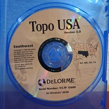 DeLorme Topo USA Version 2.0 SOUTHWEST Regional Topographic Map Windows 95/98  picture