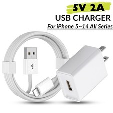 USB Wall Charger Block Fast Charging Cable For iPhone 6 7 8 X XR 11 12 13 14 Lot picture