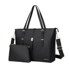 MOSISO Laptop Tote Bag for Women, Computer 15.6 inches, Black picture