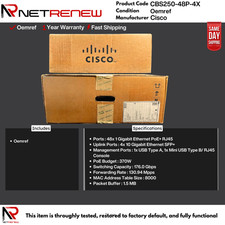 Cisco Refresh CBS250-48P-4X 48x 1GB PoE+ RJ45 4x 10GB SFP+ Switch picture
