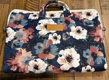 Canvaslife Canvas Elegant Floral Flower Print Padded Laptop Computer Bag picture