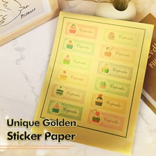 Koala Gold Sticker Paper for Inkjet & Laser Printers 8.5x11 Self-Adhesive Glossy picture