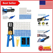 Comprehensive Crimping Tool Kit for Cat6/Cat5e with Cable Tester & 50 Connectors picture