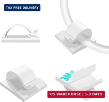Cable Clips White, Adhesive Cord Clips, Cable Staples Outdoor Cable Man picture