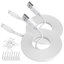 ANLINK 2 Pack 16.4ft 5M Flat Type USB C Cable, Charging and x 2, White picture