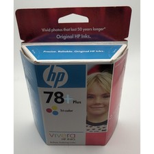 NOS Genuine OEM HP 78+Plus Tri-color Ink Cartridge New & Sealed Exp 2010 picture