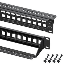 2 x 24 Port Patch Panels - Cable Matters - RJ45 - 1U - 180013 - Black - New picture