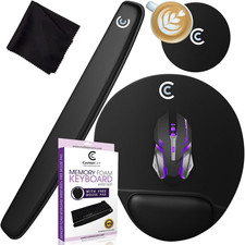 4Pc Premium Wrist Rests for Keyboard and Mouse Pad Set - Memory Foam Cushion, Bl picture