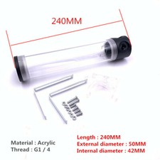 Computer water-cooled acrylic cylindrical water tank 240MM*50MM Side 4 holes picture