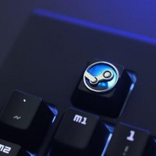 1 STEAM Custom All Metal Keycap mechanical keyboard key cap PC Master Race WOW picture