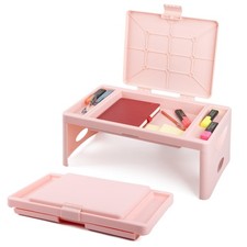 Portable Folding Lap Desk Blush Plastic Steel Travel Tray Pocket Laptop Bed picture