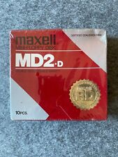SEALED Maxell Mini-Floppy Disk MD2-D 10 Pieces NEW Double Sided Density Vintage picture
