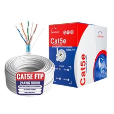 1000ft Cat5e FTP Ethernet Cable Network RJ45 24AWG Shielded Solid Wire White picture