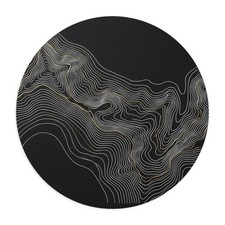 Abstract Topographic Lines Mouse Pad | Black Gold Contour picture