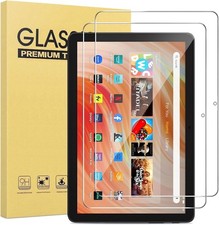 2PCS Tempered Glass Screen Protector For Amazon Fire HD 10 Tablet 10.1