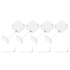 3.3 ft Retractable Cable Security Lock with Square Patch 600g, White, 4 Pack picture