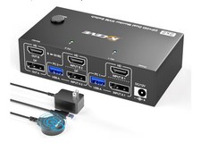 8K@60Hz HDMI Displayport KVM Switch 2 Monitors 2 Computers,USB 3.0 KVM Switch... picture