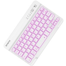 FINTIE 8-Inch Ultrathin Wireless Bluetooth Keyboard - [7 Color Backlit] Ultra-Sl picture
